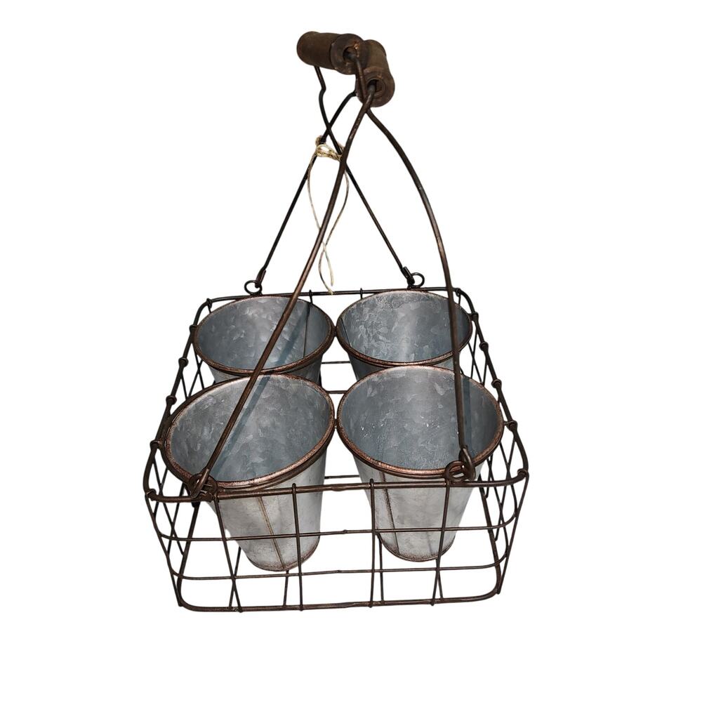METALWARE COUNTRY FARMHOUSE TIN METAL PLANT POTS